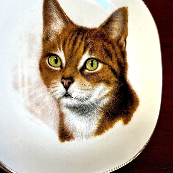 Weatherby Hanley England Royal Falcon Ware Cat Trinket Dish Plate Vintage - Picture 5 of 7